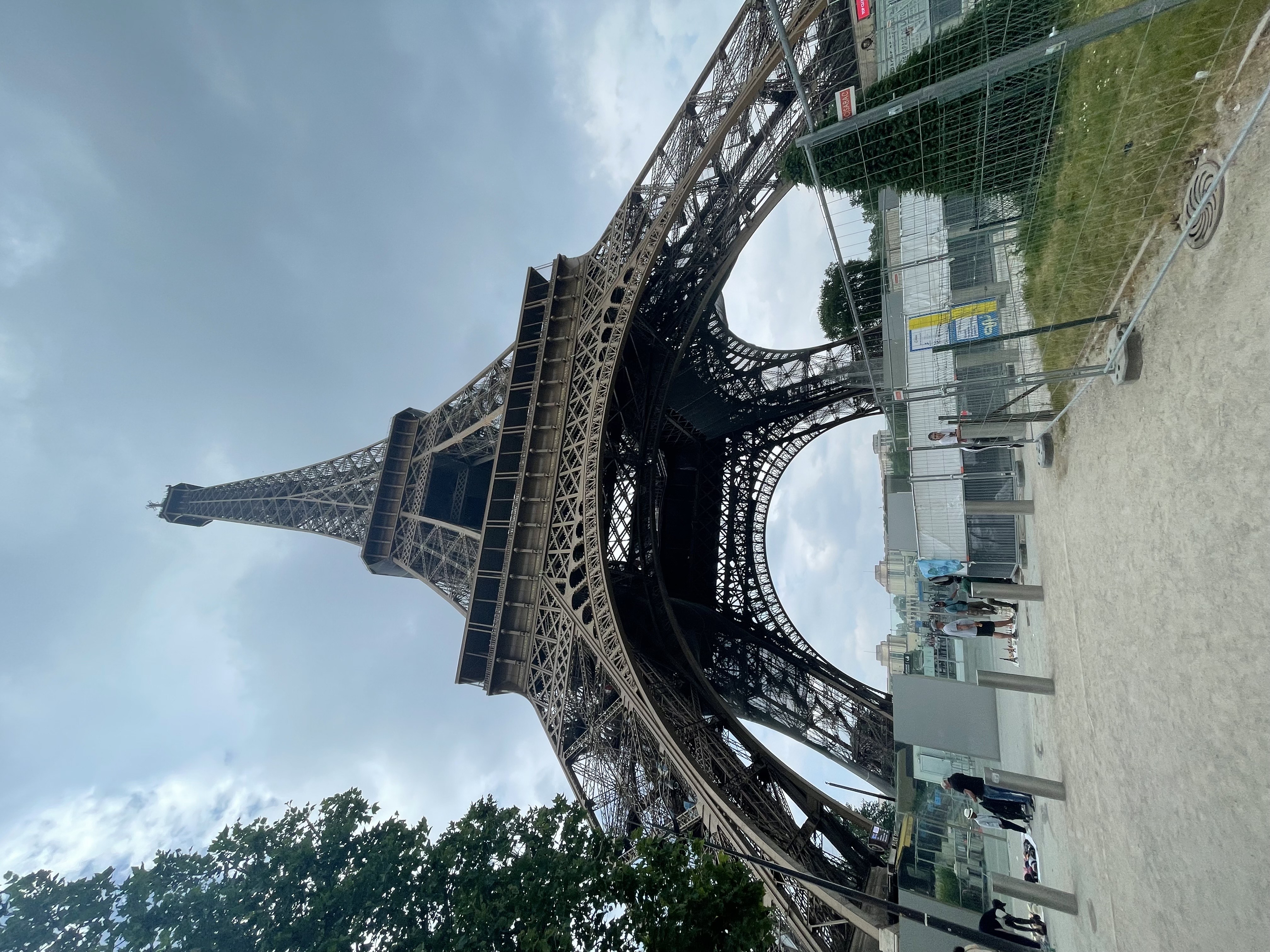 Below the Eiffel Tower in Paris, France
